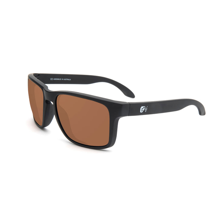 GEVVI APEX Matt Black Amber Polarized Sunglasses
